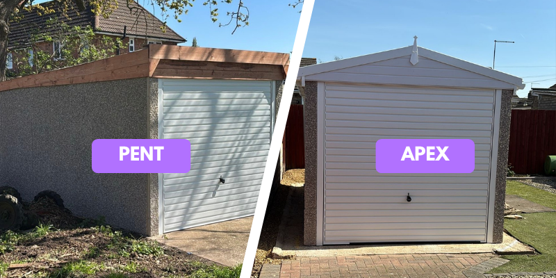 apex vs pent concrete garages